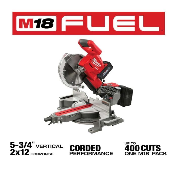 MILWAUKEE M18 FUEL 254MM (10") DOUBLE BEVEL SLIDING MITRE SAW M18 FMS254-0 - Image 2