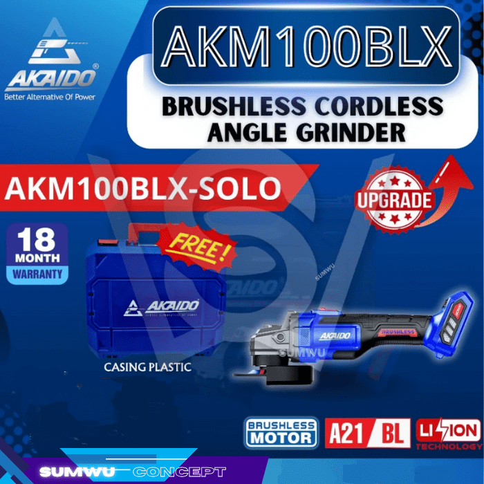 AKAIDO BRUSHLESS CORDLESS ANGLE GRINDER AKM100BLX - Image 4