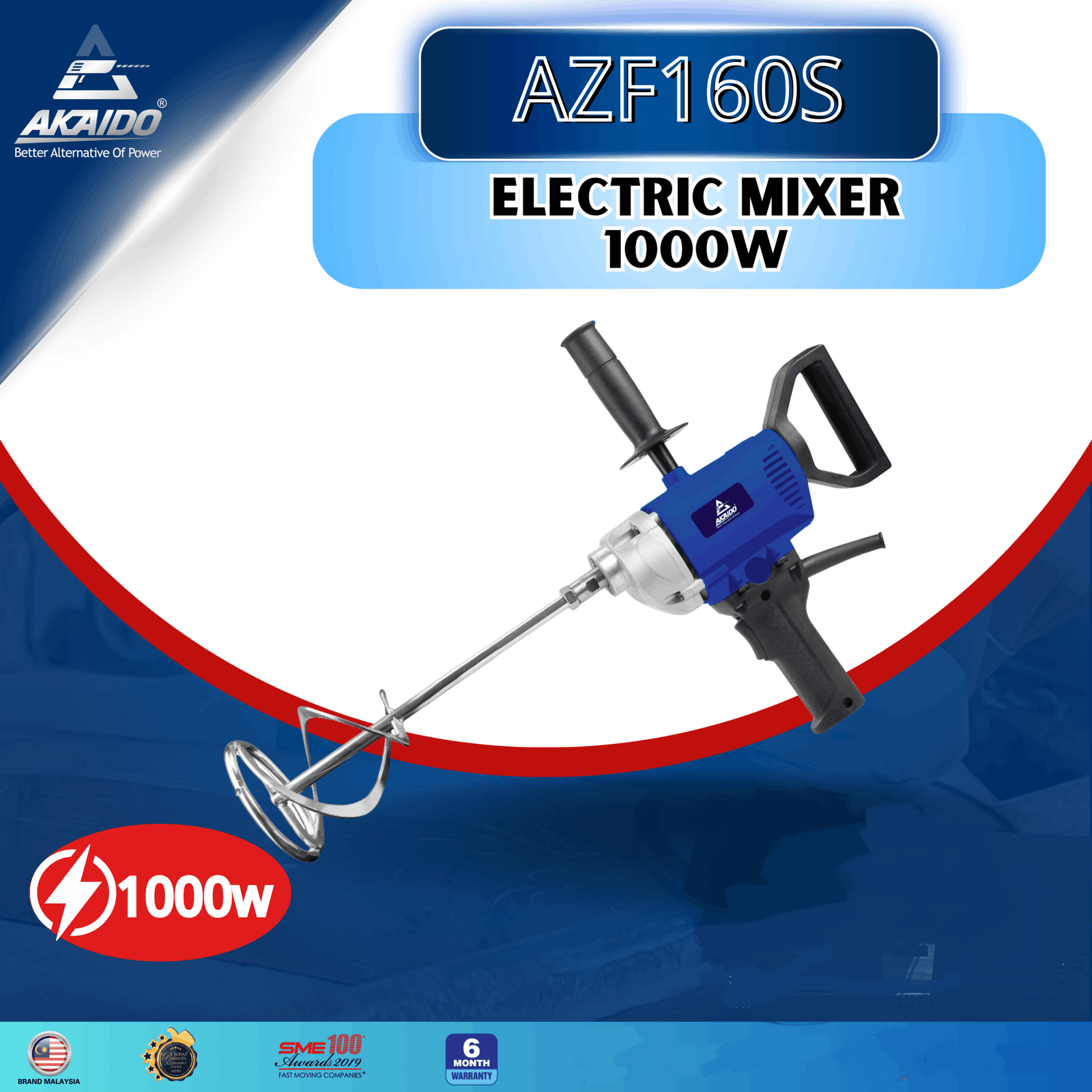 AKAIDO ELECTRIC MIXER 1000W AZF160S - Image 5