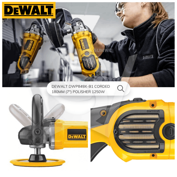 DEWALT DWP849X-B1 CORDED 180MM (7") POLISHER 1250W - Image 9