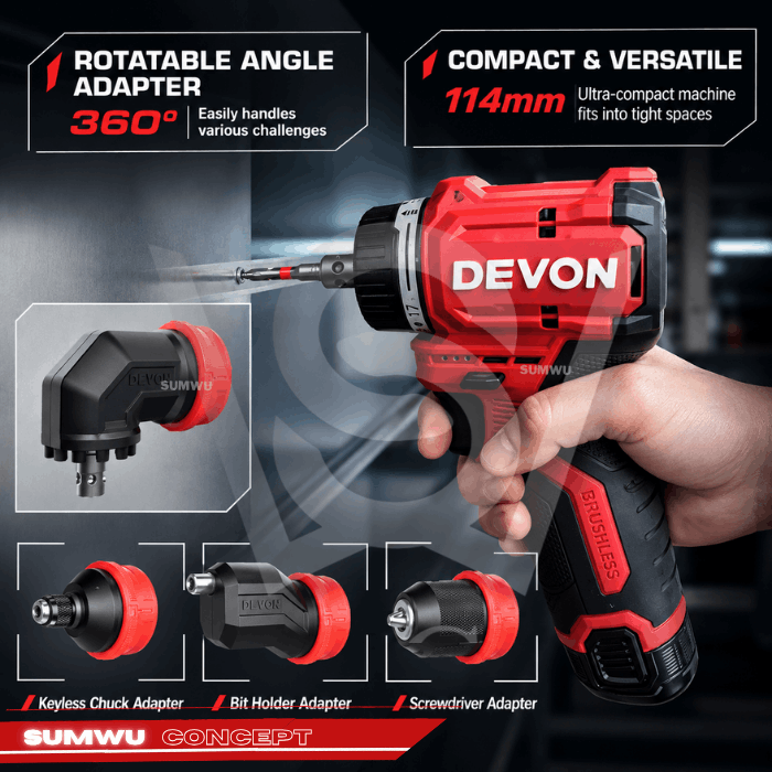 DEVON 5208-LI-12MU 12V 4-IN-1 MULTIHEAD DRILL DRIVER - Image 4