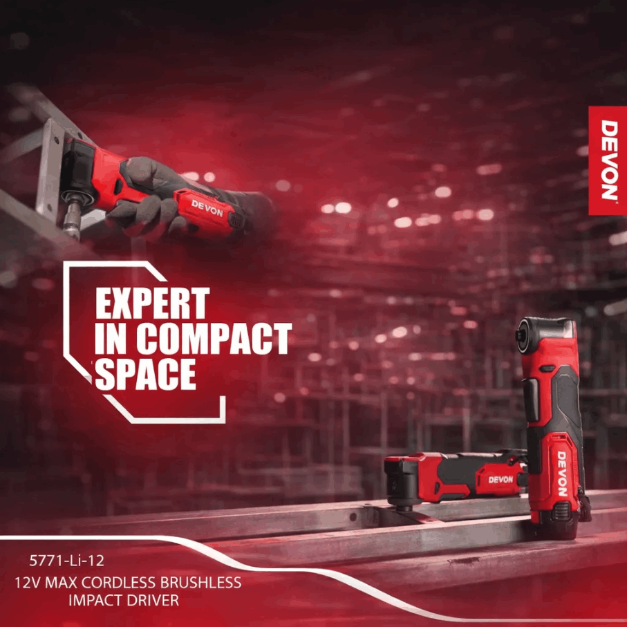 DEVON 5771-LI-12 12V CORDLESS RIGHT ANGLE IMPACT DRIVER - Image 3