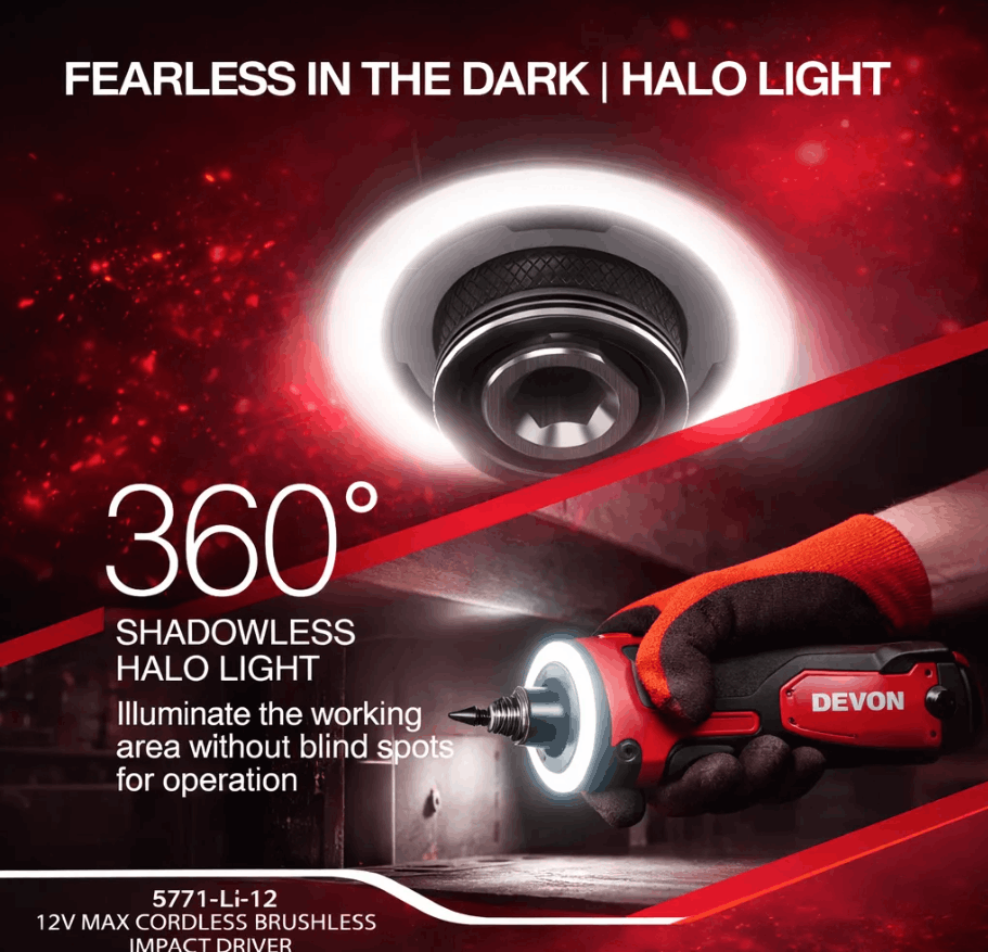 DEVON 5771-LI-12 12V CORDLESS RIGHT ANGLE IMPACT DRIVER - Image 5