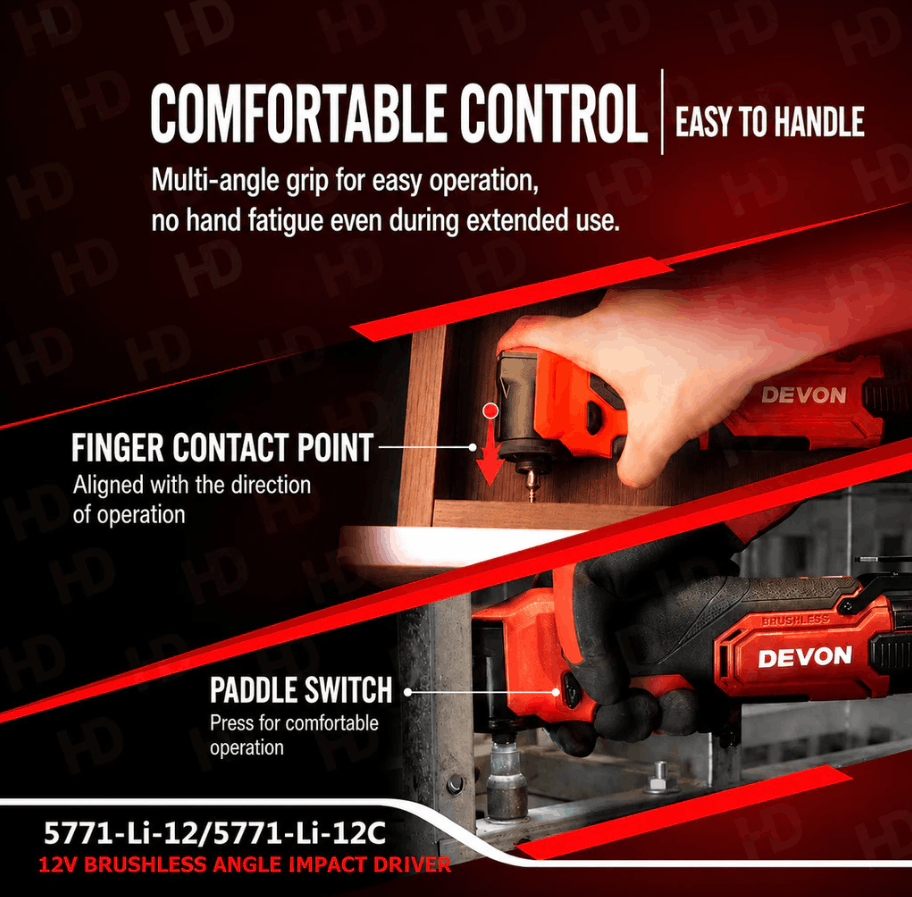 DEVON 5771-LI-12 12V CORDLESS RIGHT ANGLE IMPACT DRIVER - Image 7