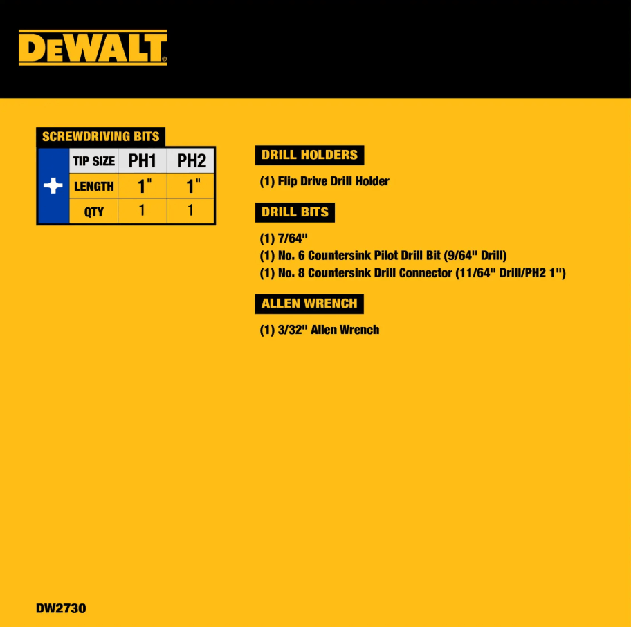 DEWALT DW2730 8PC DRILL DRIVE SET - Image 3