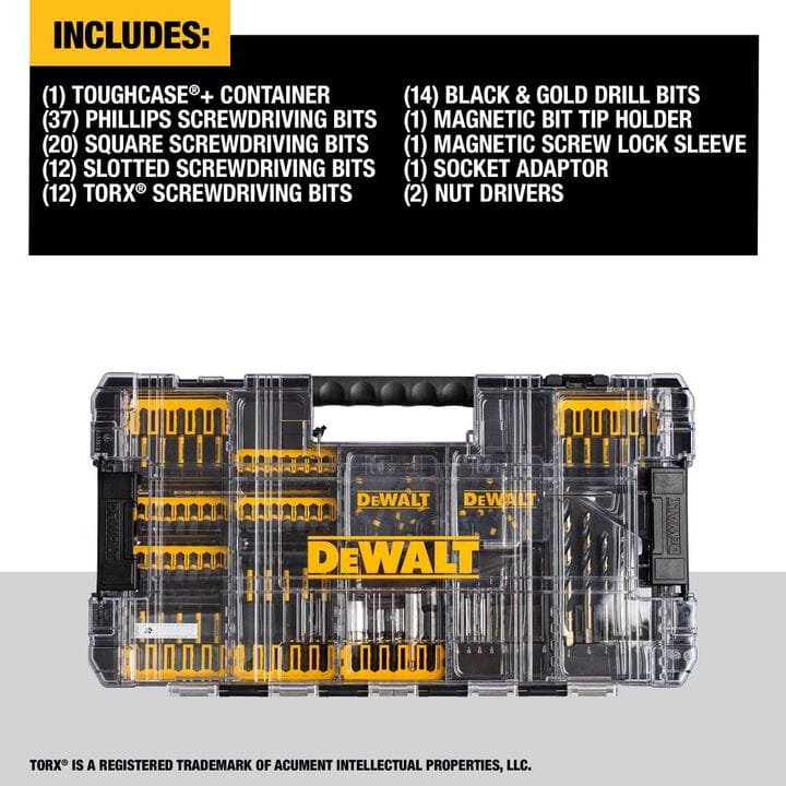 DEWALT DWANGFT100SET FLEXTORQ 100PC IMPACT READY SCREWDRIVING BIT SET W/TOUGHCASE+ SYSTEM - Image 4