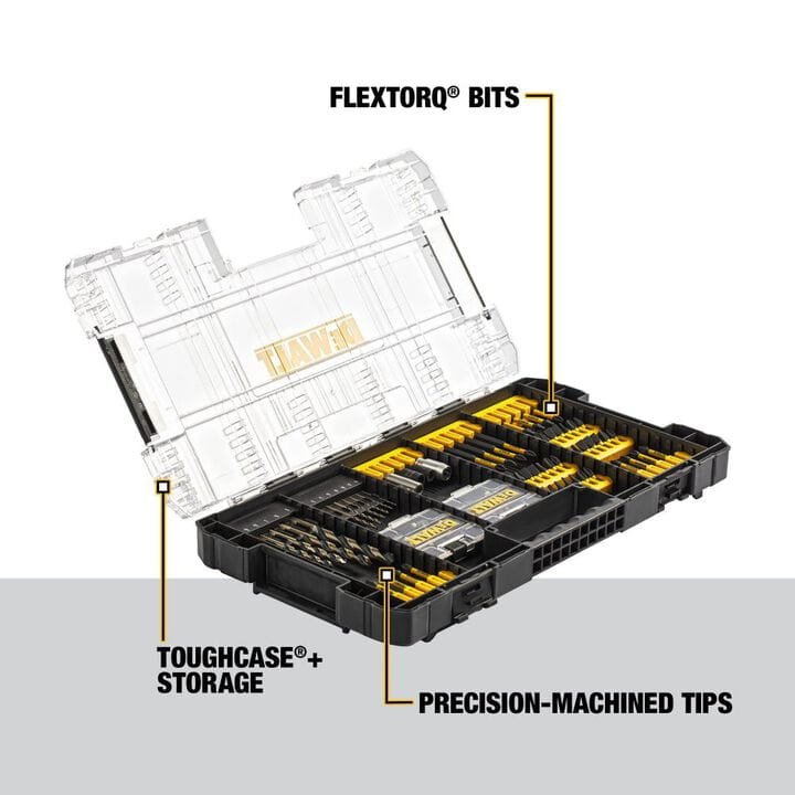 DEWALT DWANGFT100SET FLEXTORQ 100PC IMPACT READY SCREWDRIVING BIT SET W/TOUGHCASE+ SYSTEM - Image 5