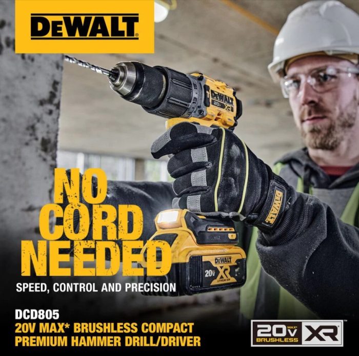 DEWALT 20V MAX DCD805M2T 13MM HAMMER DRILL DRIVER - Image 2