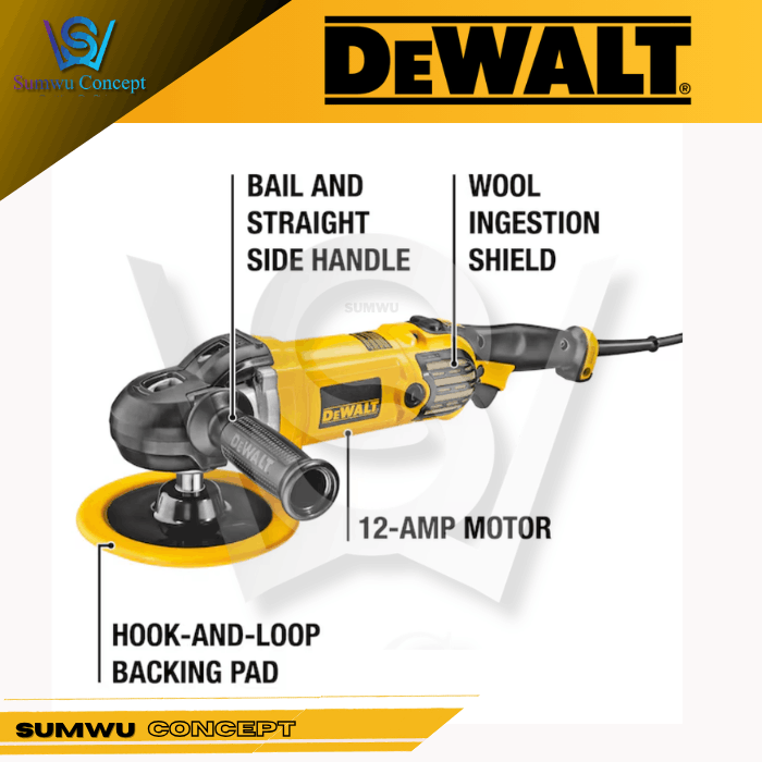 DEWALT DWP849X-B1 CORDED 180MM (7") POLISHER 1250W - Image 2