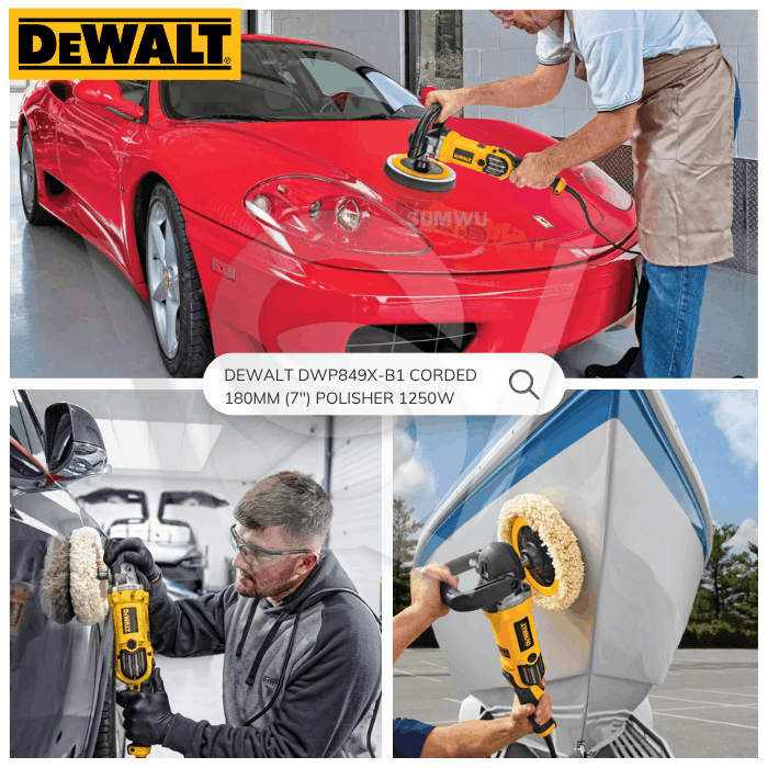 DEWALT DWP849X-B1 CORDED 180MM (7") POLISHER 1250W - Image 8