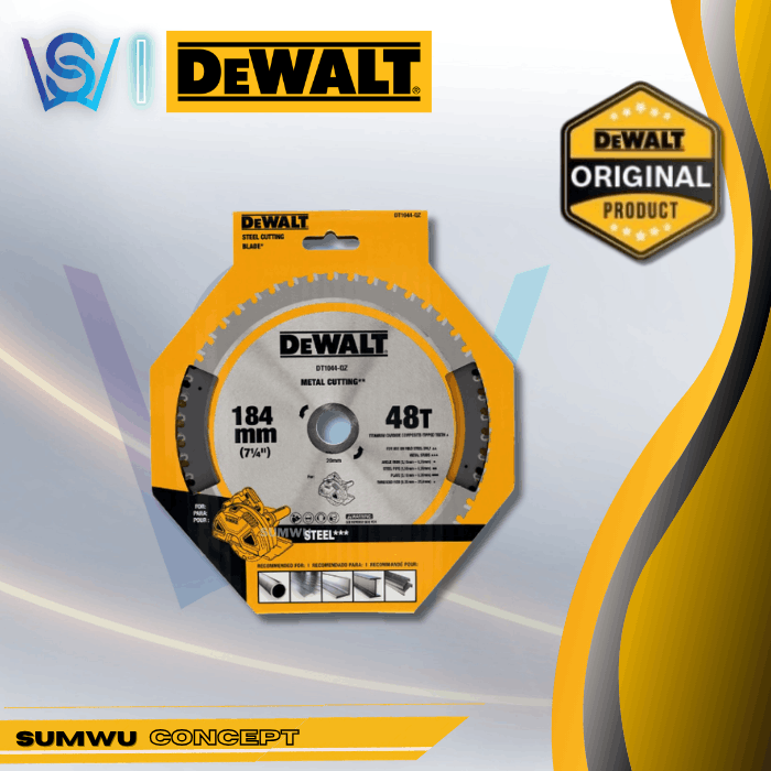 DEWALT DT1044 MILD STEEL METAL CUTTING CIRCULAR SAW BLADE 184MM X 20MM X 48T - Image 2