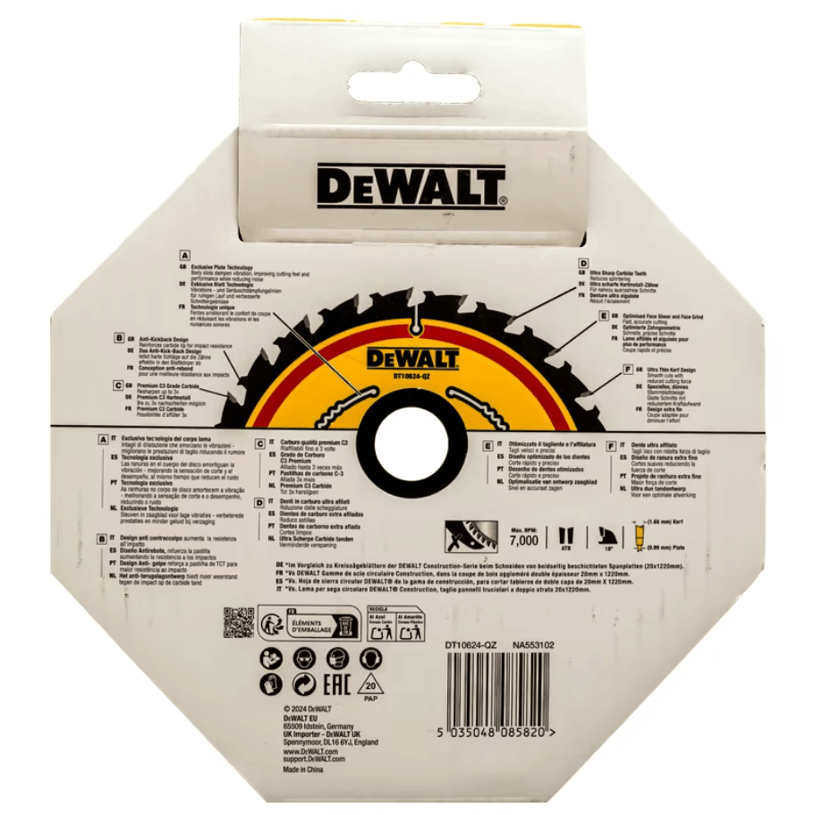 DEWALT DT10624 / DT10640 ELITE SERIES CIRCULAR SAW BLADE 165MM X 20MM X 24T / 40T - Image 13