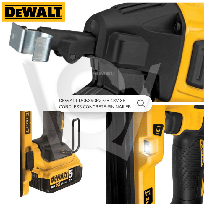 DEWALT DCN890P2-GB 18V XR CORDLESS CONCRETE PIN NAILER KIT SET - Image 12