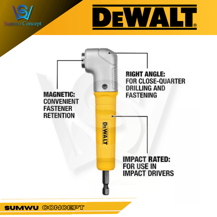 DEWALT DT71517T 90° RIGHT ANGLE ATTACHMENT 10 PIECES SET - Image 3