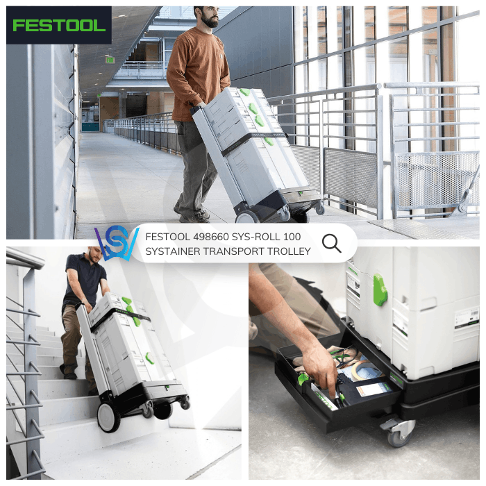 FESTOOL 498660 SYS-ROLL 100 SYSTAINER TRANSPORT TROLLEY - Image 7