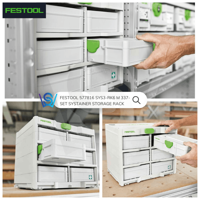 FESTOOL 577816 SYS3-RK/6 M 337-SET SYSTAINER STORAGE RACK - Image 6