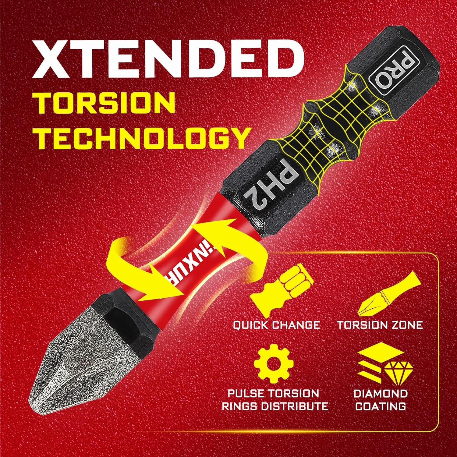 GEINXURN PRO DIAMOND COATED IMPACT DRIVER BIT PH2 - Image 6