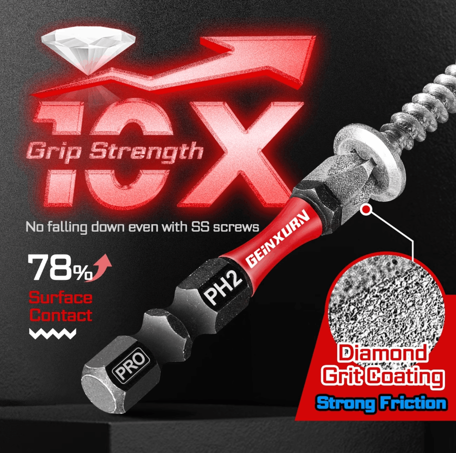 GEINXURN PRO DIAMOND COATED IMPACT DRIVER BIT PH2 - Image 7