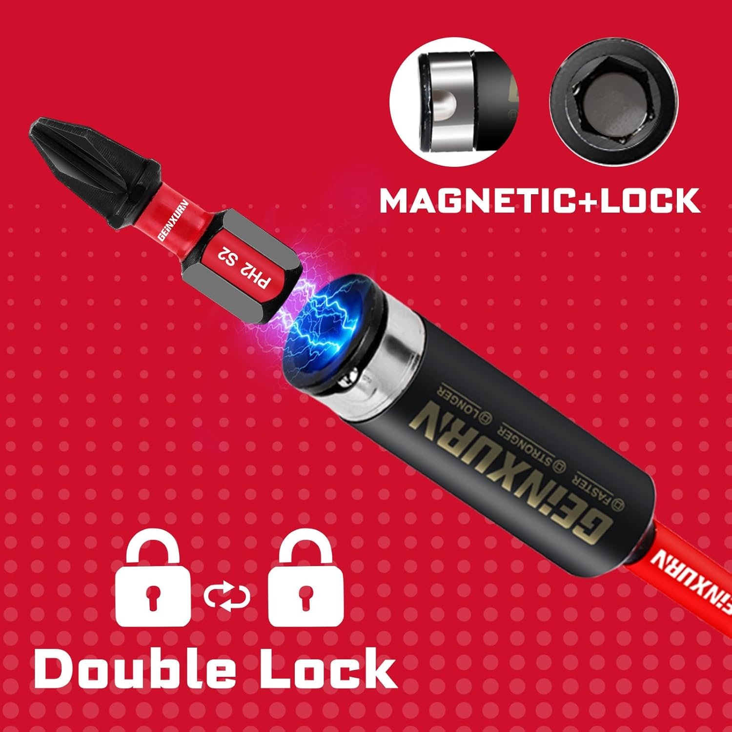 GEINXURN BAIAD060 DOUBLE LOCK IMPACT BIT S2 STEEL HOLDER 60MM - Image 6