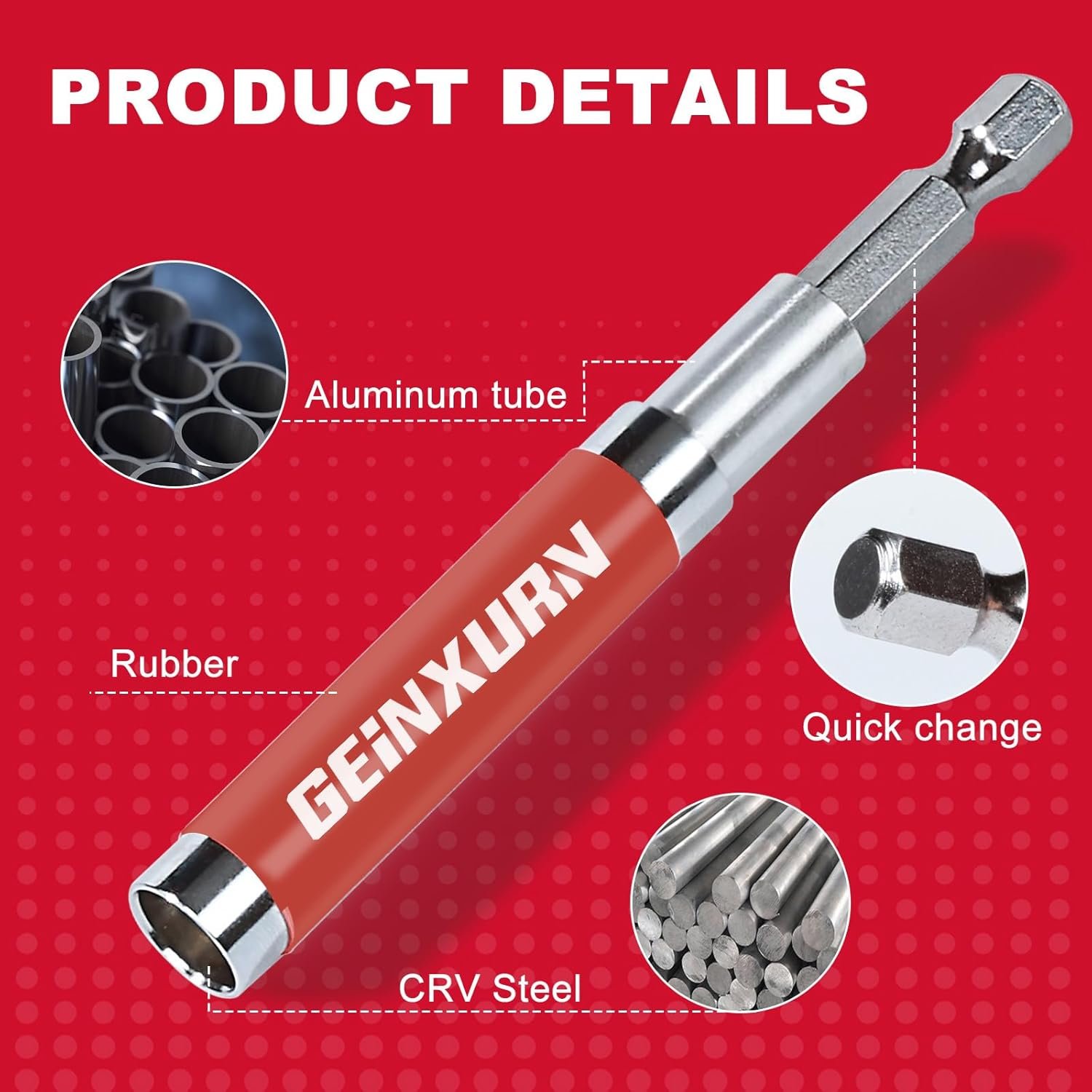 GEINXURN BSLB0080 TELESCOPIC MAGNETIC BIT HOLDER WITH SLEEVE 80MM - Image 9