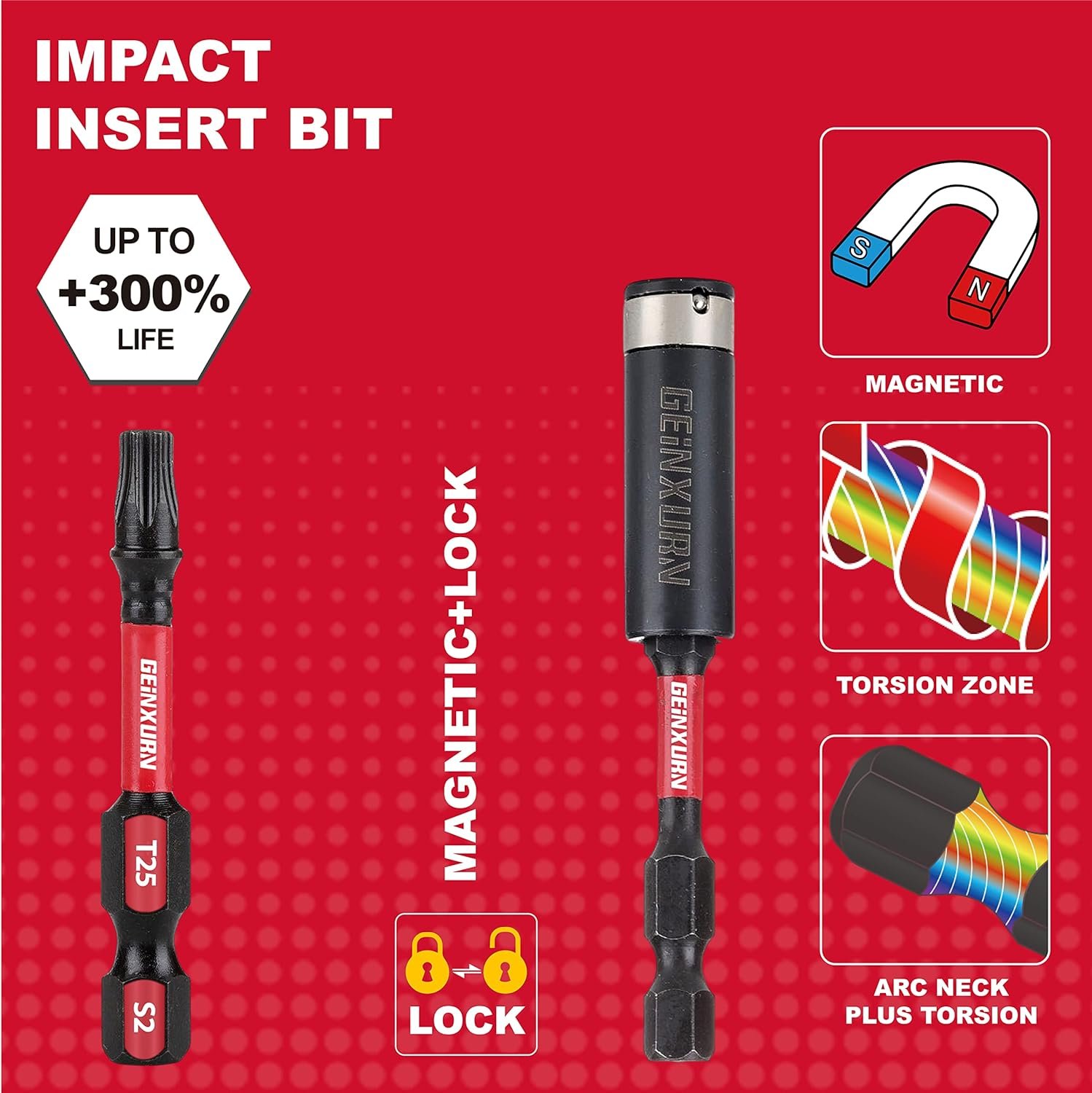GEINXURN 10PCS X50 POWER IMPACT TORX DRIVER BIT SET - Image 2