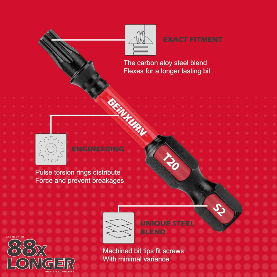 GEINXURN 10PCS X50 POWER IMPACT TORX DRIVER BIT SET - Image 3