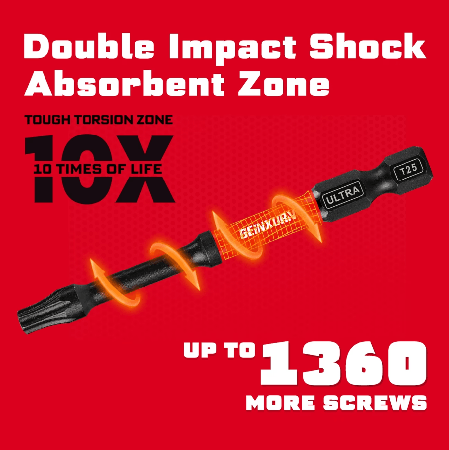 GEINXURN 10PCS X50 POWER IMPACT TORX DRIVER BIT SET - Image 5
