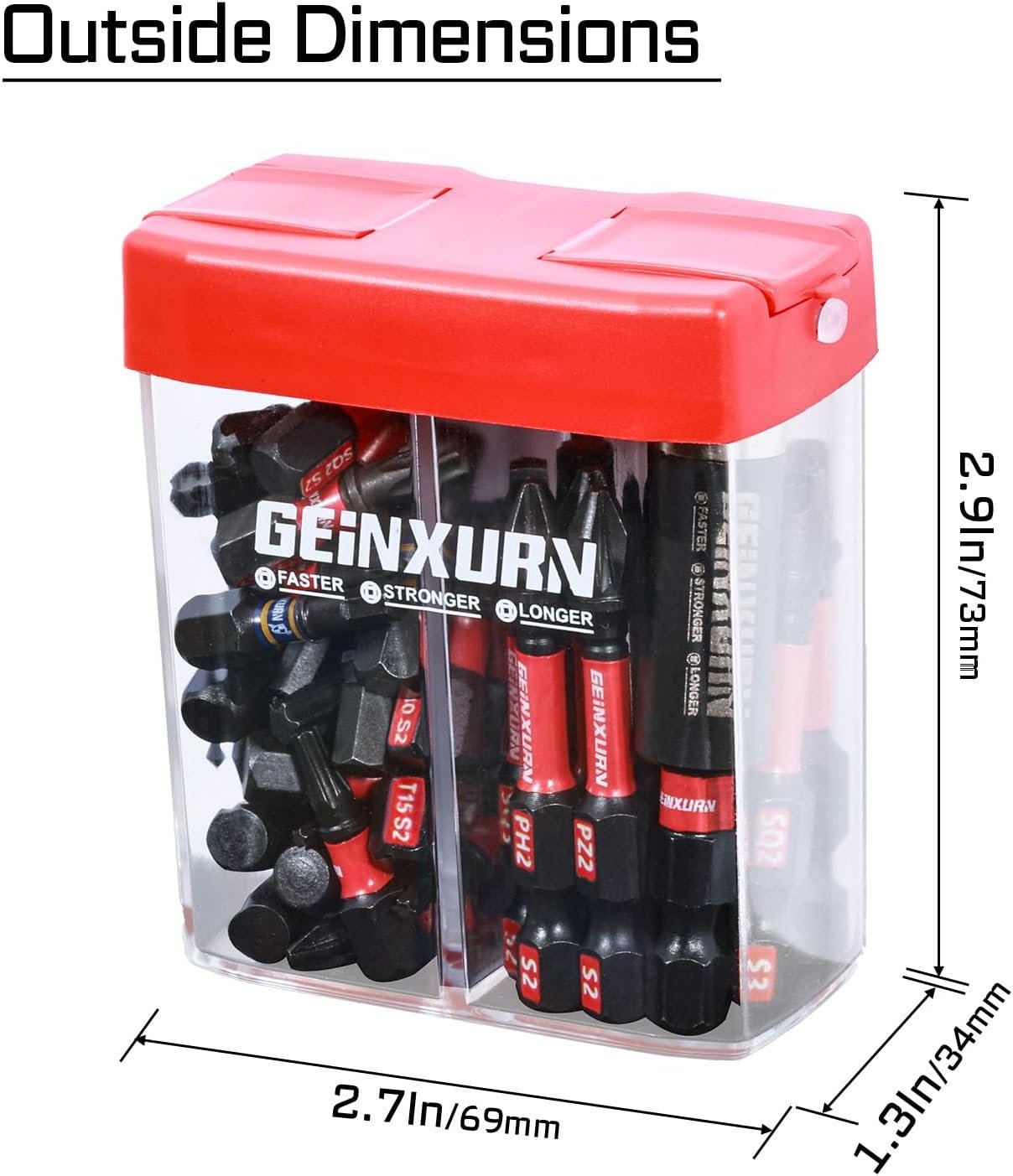 GEINXURN 43PCS IMPACT POWER BIT & HOLDER SET W/BIG BOX - Image 6