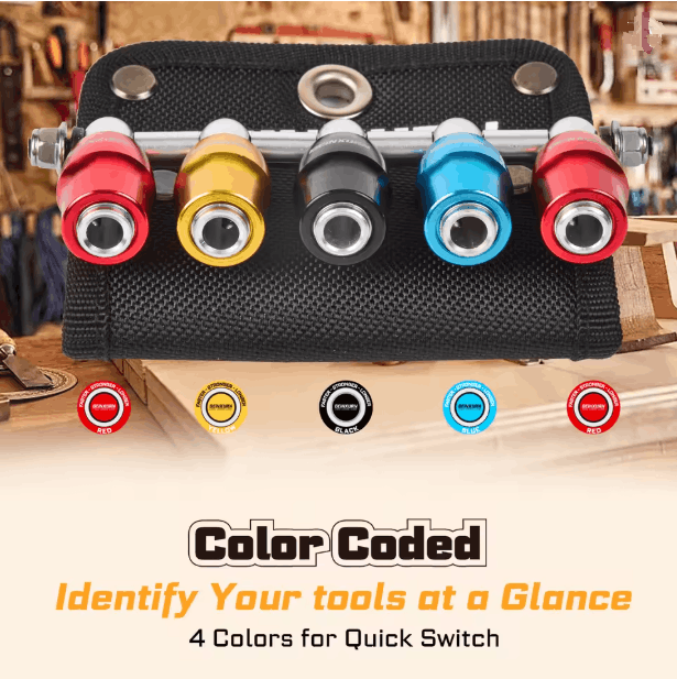 GEINXURN 5PC QUICK RELEASE BIT HOLDERS WITH POUCH - Image 8