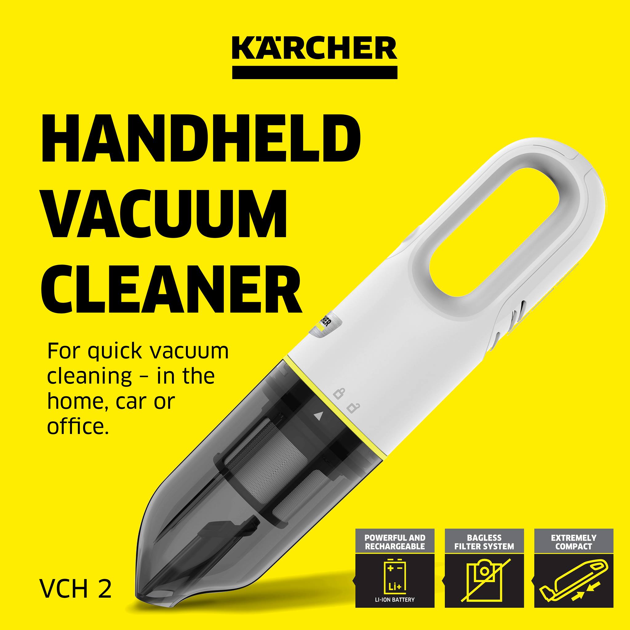 KARCHER HANDHELD VACUUM CLEANER VCH2 WITH FILTER 1.198-400.0 - Image 4