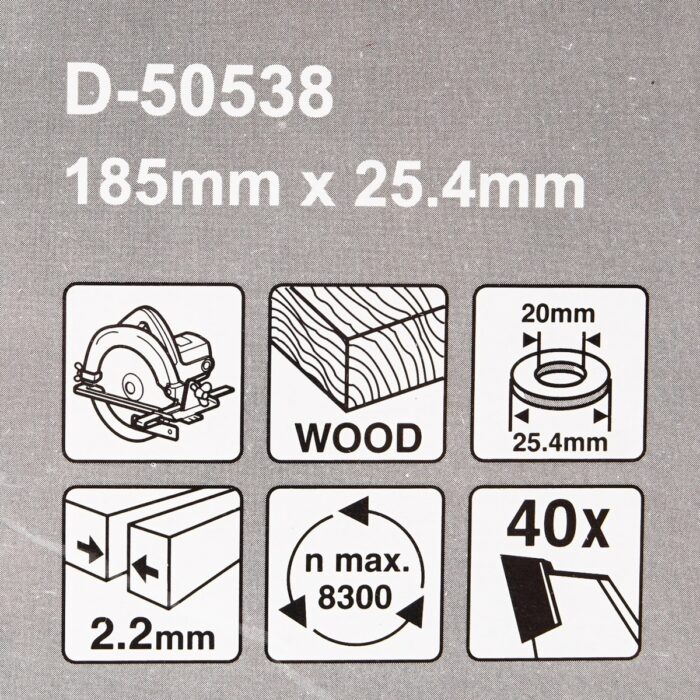 MAKITA TCT CIRCULAR SAW BLADE FOR WOOD 185X20X40T D-50538 - Image 6
