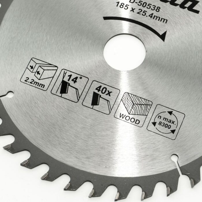 MAKITA TCT CIRCULAR SAW BLADE FOR WOOD 185X20X40T D-50538 - Image 3