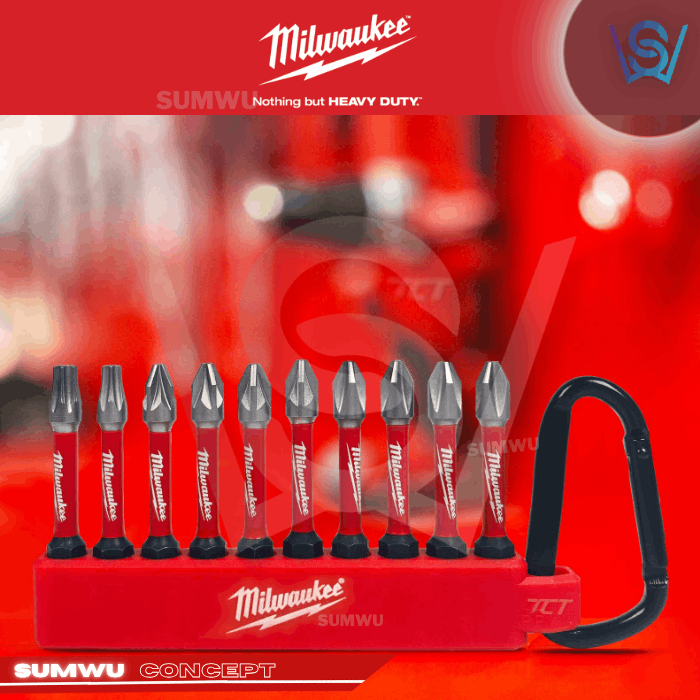 MILWAUKEE SHOCKWAVE 10PC IMPACT DUTY BIT SET WITH CARABINER - Image 9