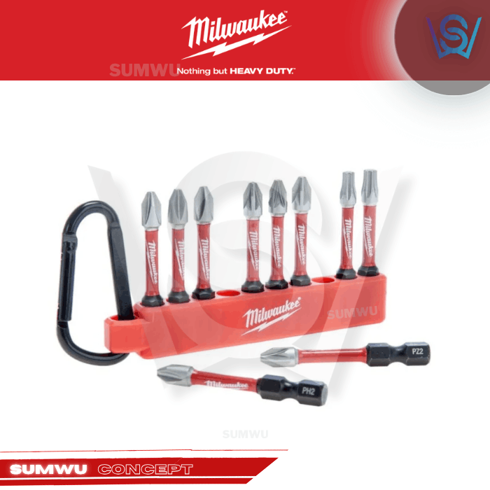MILWAUKEE SHOCKWAVE 10PC IMPACT DUTY BIT SET WITH CARABINER - Image 3