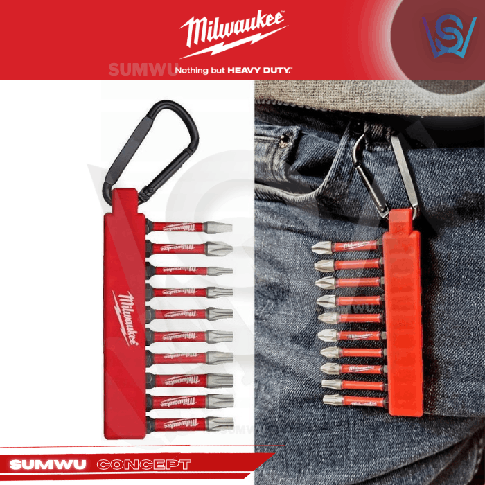 MILWAUKEE SHOCKWAVE 10PC IMPACT DUTY BIT SET WITH CARABINER - Image 4