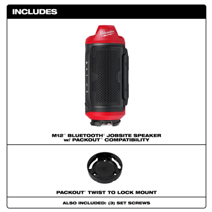 MILWAUKEE M12 JOBSITE SPEAKER M12 SPEJSG2-0 - Image 9