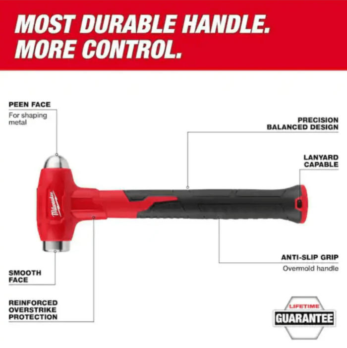MILWAUKEE 16OZ DEAD BLOW BALL PEEN HAMMER 48-22-9140 - Image 2