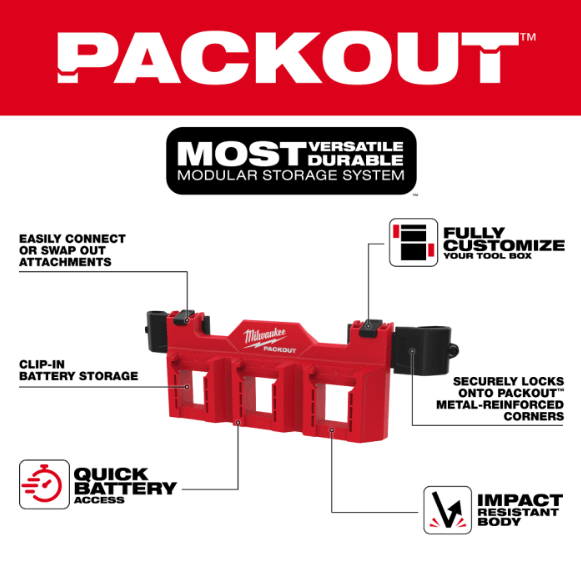 MILWAUKEE PACKOUT™ M18 BATTERY HOLDER ATTACHMENT - Image 3