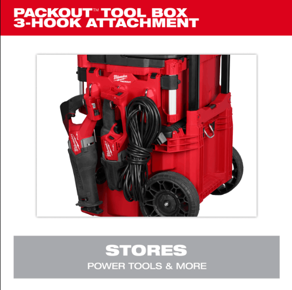 MILWAUKEE PACKOUT TOOL BOX 3-HOOK RAIL ATTACHMENT - Image 5