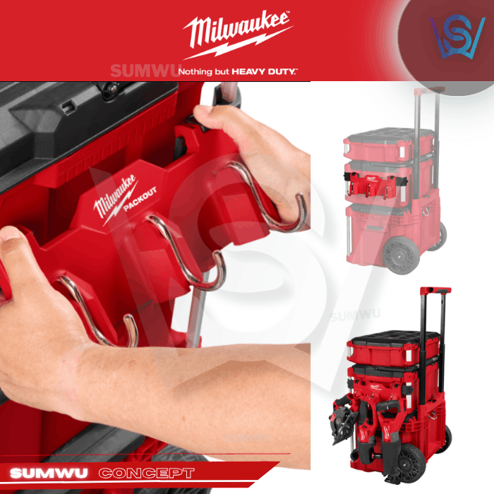 MILWAUKEE PACKOUT TOOL BOX 3-HOOK RAIL ATTACHMENT - Image 3