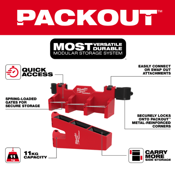 MILWAUKEE PACKOUT TOOL BOX LONG TOOL HOLDER ATTACHMENT - Image 2
