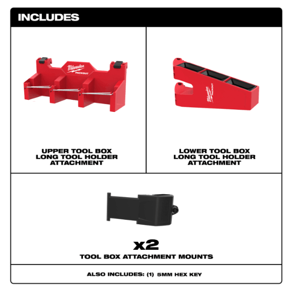 MILWAUKEE PACKOUT TOOL BOX LONG TOOL HOLDER ATTACHMENT - Image 4