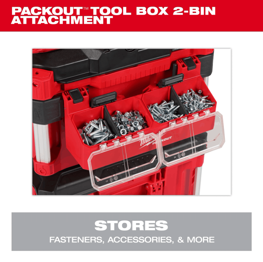 MILWAUKEE PACKOUT™ TOOL BOX 2-BIN ATTACHMENT - Image 3