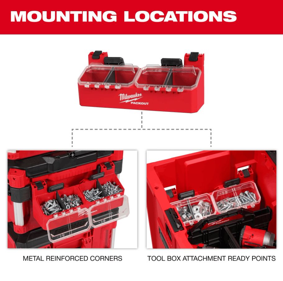 MILWAUKEE PACKOUT™ TOOL BOX 2-BIN ATTACHMENT - Image 5