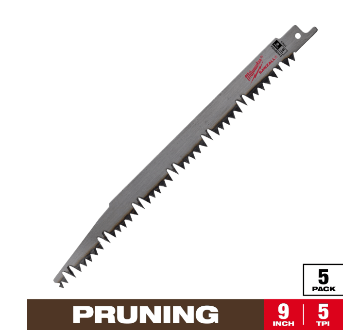 MILWAUKEE 9" 5TPI PRUNING SPECIALITY WOOD SAWZALL BLADE (5PCS) - Image 4