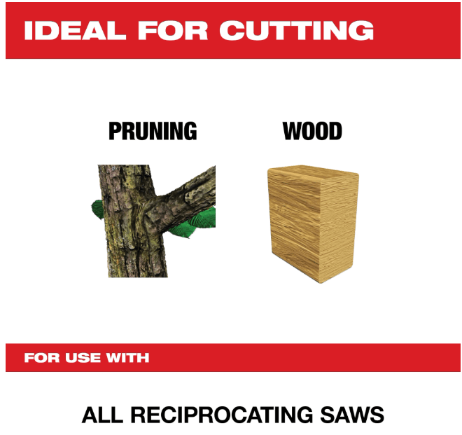 MILWAUKEE 9" 5TPI PRUNING SPECIALITY WOOD SAWZALL BLADE (5PCS) - Image 3