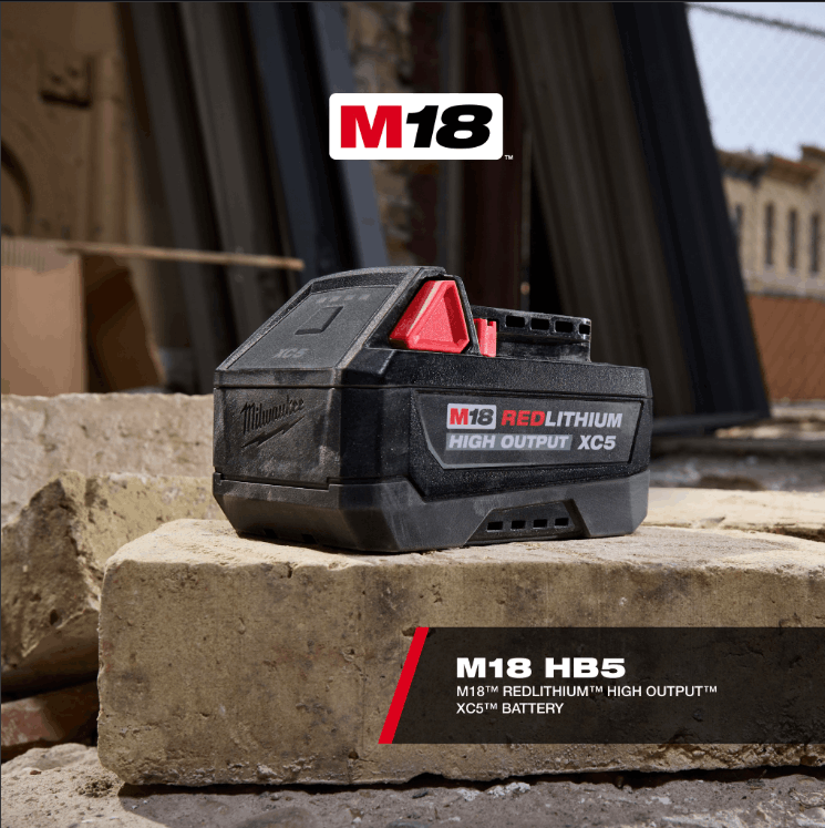 MILWAUKEE M18 HIGH OUTPUT XC5 5.0AH BATTERY M18 HB5 - Image 11