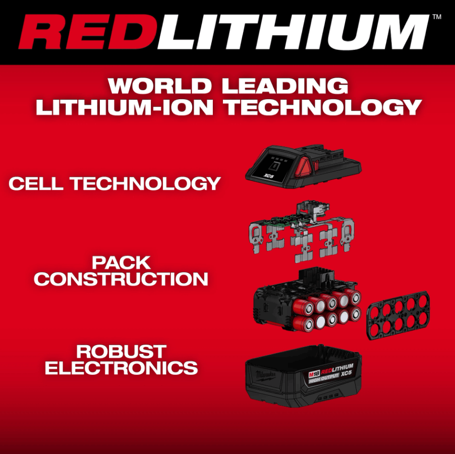 MILWAUKEE M18 HIGH OUTPUT XC5 5.0AH BATTERY M18 HB5 - Image 5
