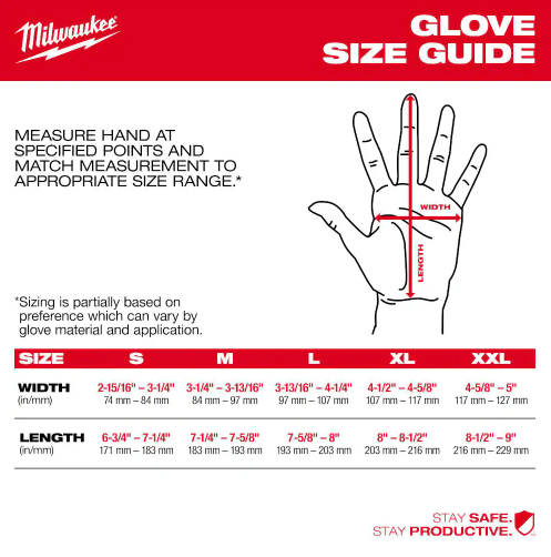 MILWAUKEE IMPACT CUT LEVEL 5 NITRILE DIPPED GLOVES (SIZE: S/M/L/XL/XXL) - Image 4