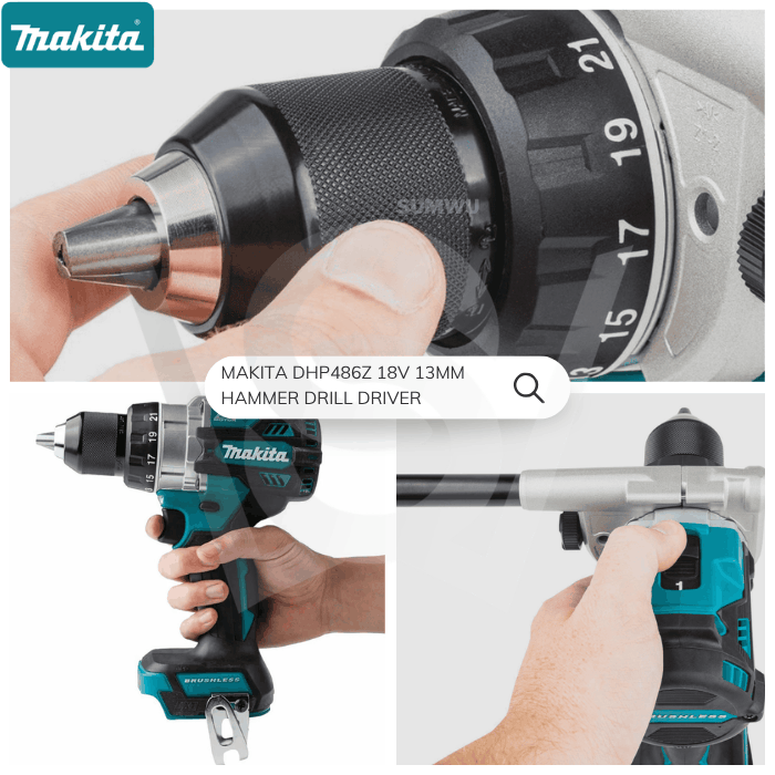MAKITA DHP486Z 18V 13MM HAMMER DRILL DRIVER - Image 8